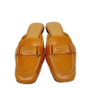 COLE HAAN COMFY LEATHER TAN SLIDES SZ 7